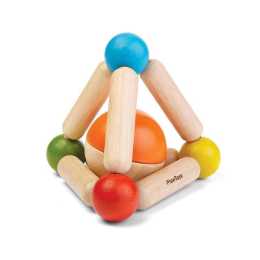 Plan Toys Triangle Clutching Wooden Tactile Childrens Toy Multi-Colour