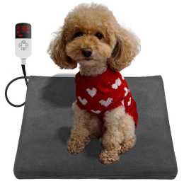 Qttie Pet Heating Pad With Timer Dog Cat 45x45cm Heated Electric Pet Bed Mat