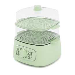 Advwin Electric Food Steamer, 12L Electric Steamer Pot with 2 Removable Steamer Trays, Hotpot Mode, Smart Timer, Vegetable & Meat & Seafood Steamer, Multi-Cooker for Hotpot, Steam, Stew, Green