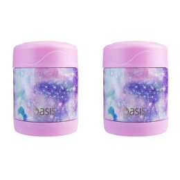 2PK Oasis Stainless Steel Insulated Kids Food Flask Double Wall 300ml Galaxy