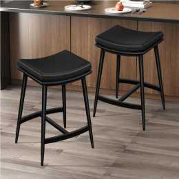 2x ALFORDSON Bar Stools 66cm Metal Barstool Black
