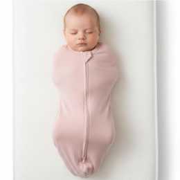Babystudio Organic Cotton Swaddle Pouch 0.5 TOG Small (0-3 months) - DUSTY PINK