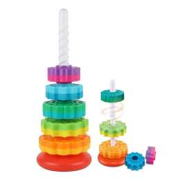 Nevenka Baby Spinning Stacking Rings Rainbow Color Sensors Learning Toy