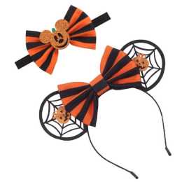 Nevenka Mouse Ears Bowknot Headband Halloween Party Hair Accessories-1