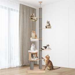 Advwin Cat Tree Cat Tower Floor to Ceiling Scratching Post 263-294cm