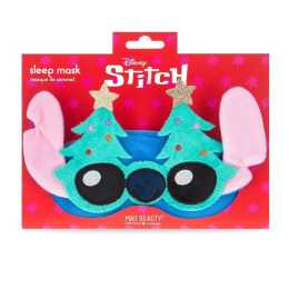 Disney Stitch at Christmas Elasticated Soft Plush Sleep Face Mask Blue