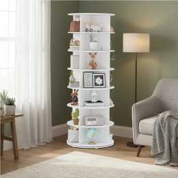 7 Tier Shoe Rack Tower 360 Rotating Book Storage Lazy Susan Display Rack