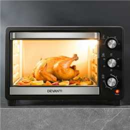 Devanti 30L Convection Oven Electric Fryer Ovens 1600W