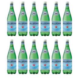 12PK San Pellegrino Italian Sparkling Mineral Water Green Plastic Bottle 1L