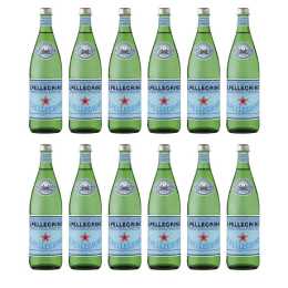 12PK San Pellegrino Italian Sparkling Mineral Water Green Glass Bottle 750ml
