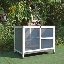 PawHub Indoor Wheeled Chicken Hutch Wooden Rabbit Hutch Guinea Pig Ferret Cage
