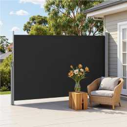 InstaHut Side Awning Sun Shade Outdoor Retractable Privacy Screen 1.8X3M Black