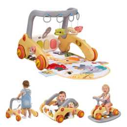 PlayPals 7-in-1 Baby Play Mat Baby Activity Gym Tummy Time w/Music Yellow