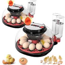 Advwin 2 Pcs Egg Incubator 12 Eggs Automatic Water Refill