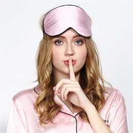 100% Pure Silk Sleeping Eye Mask Sleep Soft Blindfold Lights Out Travel Relax Pink