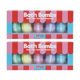 2x 5pc MYA Bath Bombs Macaron Pastel Fizzy Gift Kids/Children Multicolour 8y+