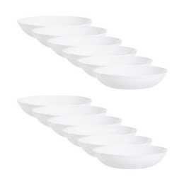 2x 6pc Luminarc Ammonite Cereal Bowl 14x3.5cm Serveware Opal Glass White