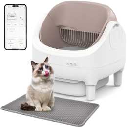 Advwin Smart Cat Litter Box Automatic Self-Cleaning With Litter Mat App Remote Control