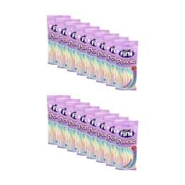 16PK Fini Rainbow Coloured Smooth Pencil Sweet Confectionary Candy 100g