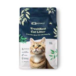 PETORITY FreshNest Clumping Tofu Cat Litter 2.5KG,Quadruple Odor Control Kitty Litter with 70% Denser Quality,6% Low Moisture Rate Flushable Litter for Longer Lifespan, Dust-Free & Resealable