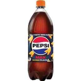 Pepsi Max No Sugar Mango Cola Soft Drink Bottle 1.25L