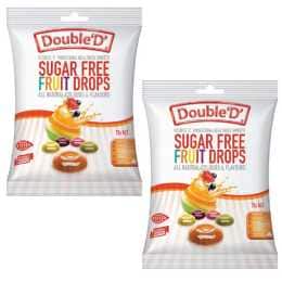 Double D Sugar Free Fruit Drops 2 Pack 70g Each Gluten Free Dental Friendly