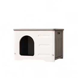 Pet Shack HDPE Weather Proof Indoor Outdoor Pet House for Cats Grey