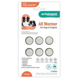 Aristopet All Wormer Tablet for Dogs & Puppies 10Kg Tablets 6pk