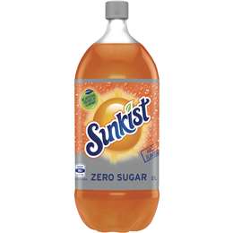 Sunkist Zero Sugar Orange Soft Drink Bottle Sugar Free 2l | Woolworths