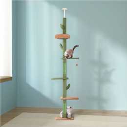 i.Pet Cat Tree Tower Scratching Post Scratcher Floor to Ceiling Cats Bed 230-290cm Grey