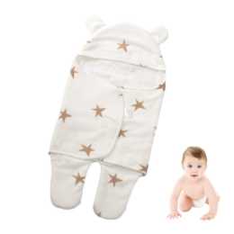 Nevenka Baby Swaddle Blanket Adjustable Sleeping Wrap for 0-6 Month Newborn-White L