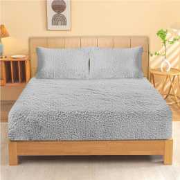 Ramesses Sherpa Fleece Fitted Sheet Combo Set Double / Grey