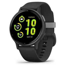 Garmin Vivoactive 5 GPS Smartwatch Slate Aluminum Bezel with Black Case and Silicone Band