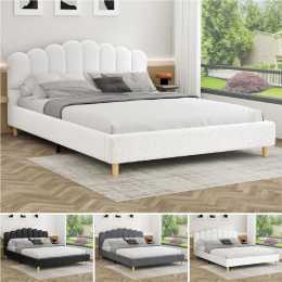 ALFORDSON Bed Frame Queen Double King Single Mattress Base Leather Fabric King Single - Leather Black