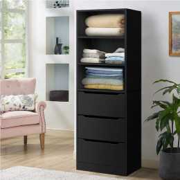 ALFORDSON Wardrobe 3 Drawers Clothes Storage Closet Cabinet Black