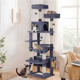 BEASTIE Cat Tree Tower Scratching Post Scratcher Condo House Furniture 184cm Grey