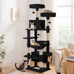 BEASTIE Cat Tree Tower Scratching Post Scratcher Condo House Furniture 184cm Black