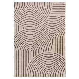 Loopsie Corinth Dark Brown and Cream Arch Washable Rug 400cm x 300cm