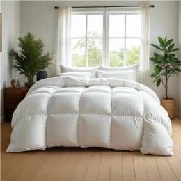 Royal Comfort 50% Goose Feather 50% Down 500GSM Quilt Duvet Deluxe Soft Touch White (Single, Double, Queen, King, Super King) Single