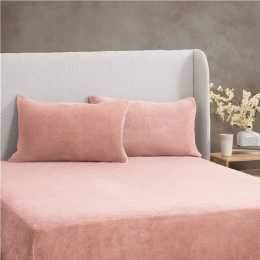 Sheraton Luxury Cosy Teddy Fitted Sheet Set Blush Single