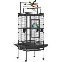 Advwin Bird Cage Large Aviary Stand-Alone Aviary Budgie Parrot Perch 61*56*176cm-A