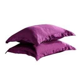 2pcs Silk Satin Pillow Case Cover Standard Purple