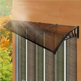 1m x 1.2 - 6m Mountview Door & Window Awnings - Tawny/Clear Tea-Coloured / 1mx6m