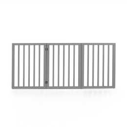 Petzly Pet Gate Dog Fence Safety Barrier Security Door Grey - 3 Panels