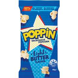 Poppin Microwave Popcorn Lite Butter Flavour 85g