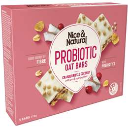 Nice & Natural Probiotic Oat Bars Cranberries & Coconut 5 Pack