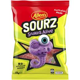 Allen's Sourz Snakes Alive 170g