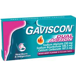 Gaviscon Dual Action Heartburn & Indigestion Relief Mixed Berry 16 Pack ...