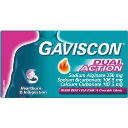 Gaviscon Dual Action Heartburn & Indigestion Relief Mixed Berry 16 Pack ...