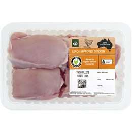 Woolworths RSPCA Approved Chicken Thigh Skinless Fillets Small